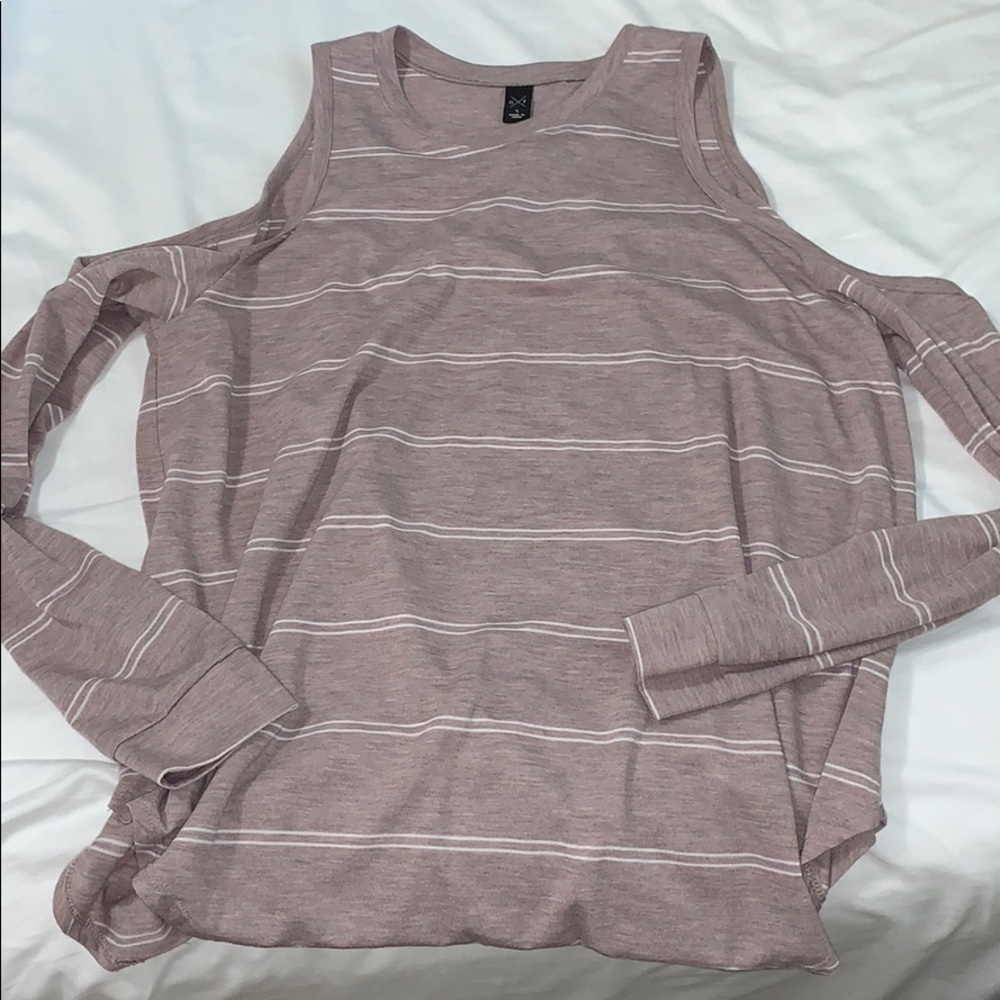 Long sleeve cold shoulder top